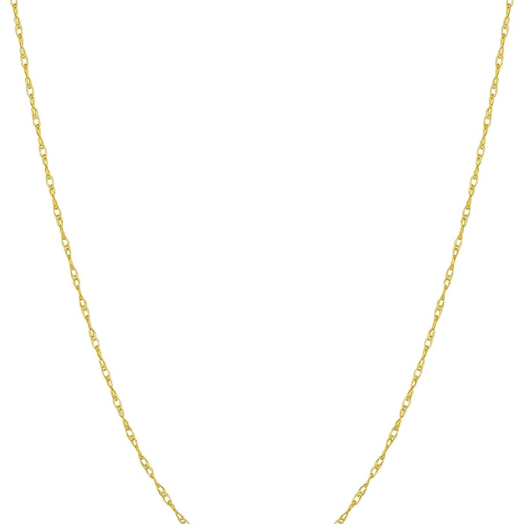 Womens Classic Rope Chain - 14k Gold 0.8mm Very Thin Lightweight Necklace